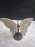 Ocean Jasper Butterfly Wings with Stand