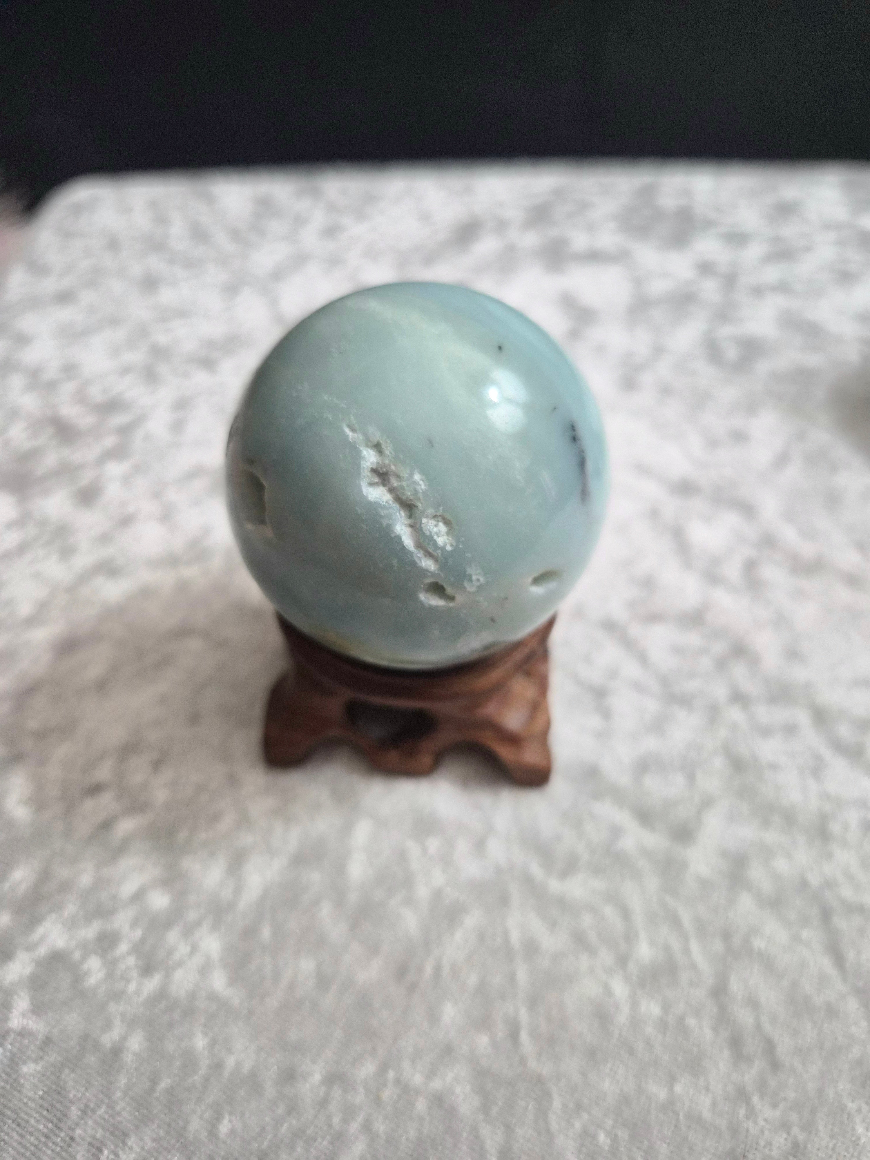 Druzy Blue Caribbean Calcite Sphere
