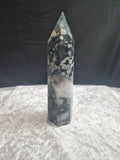 Moss Agate Tower 6 3/8" Tall