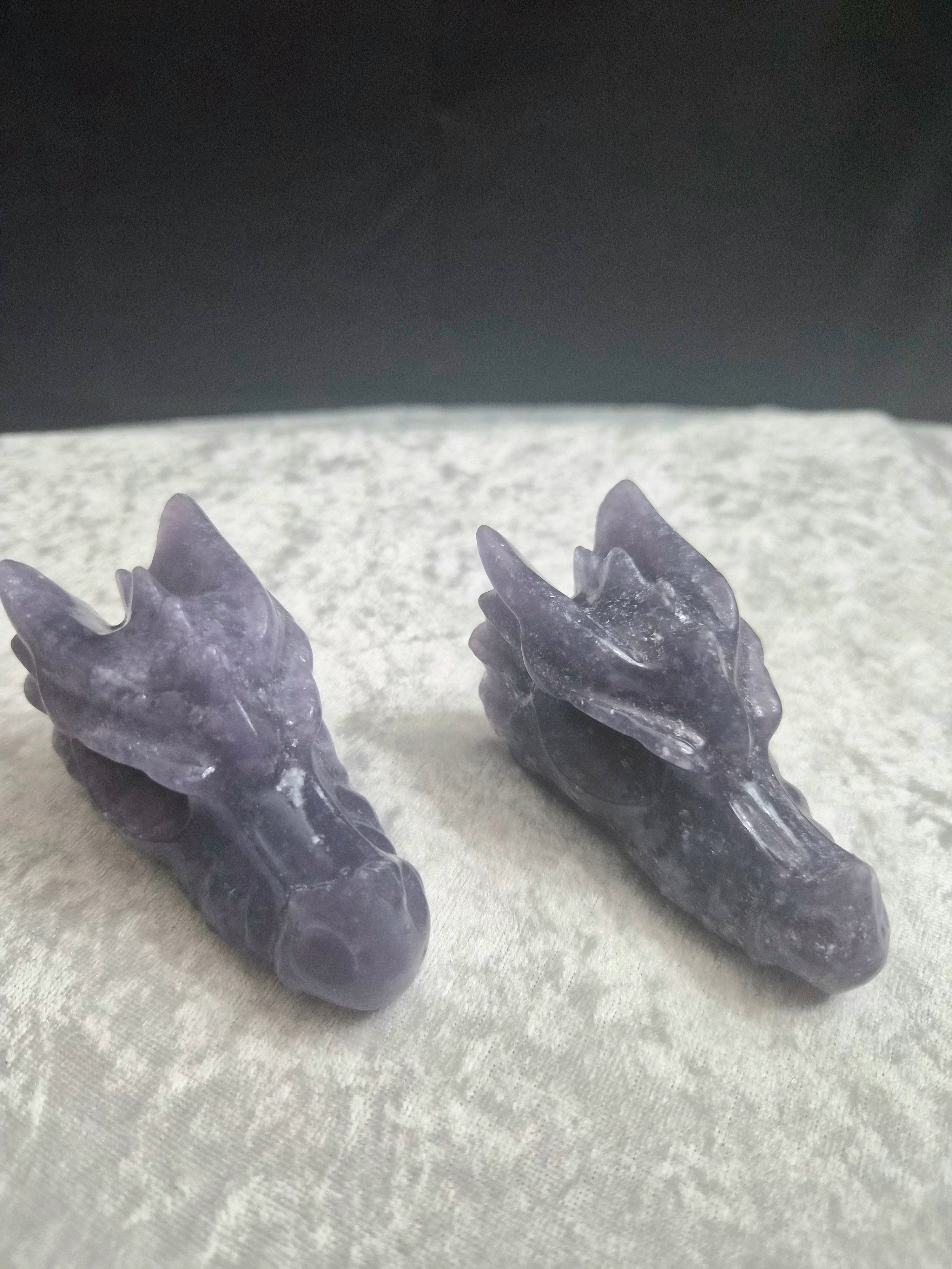 Purple Jade Dragon Head - one