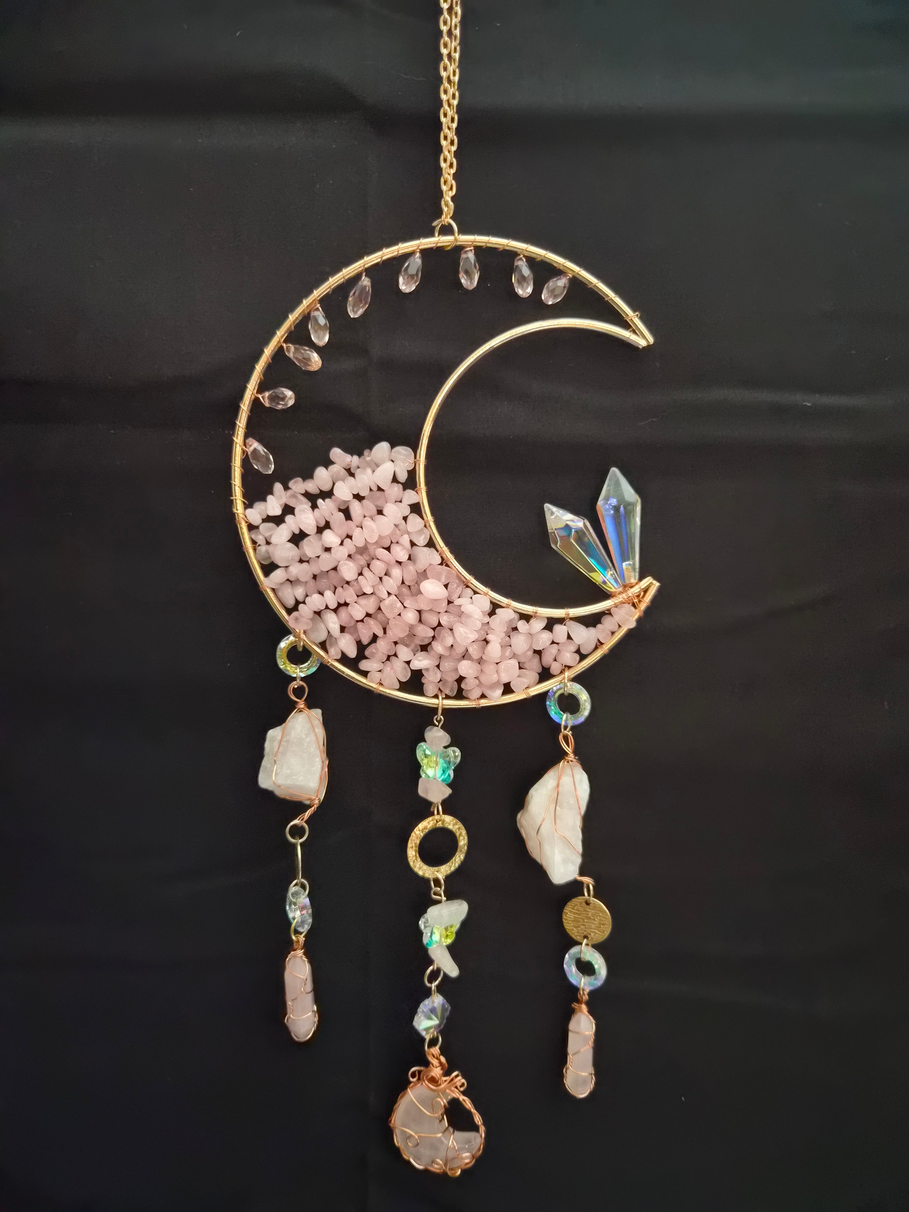 Rose Quartz Moon Sun Catcher
