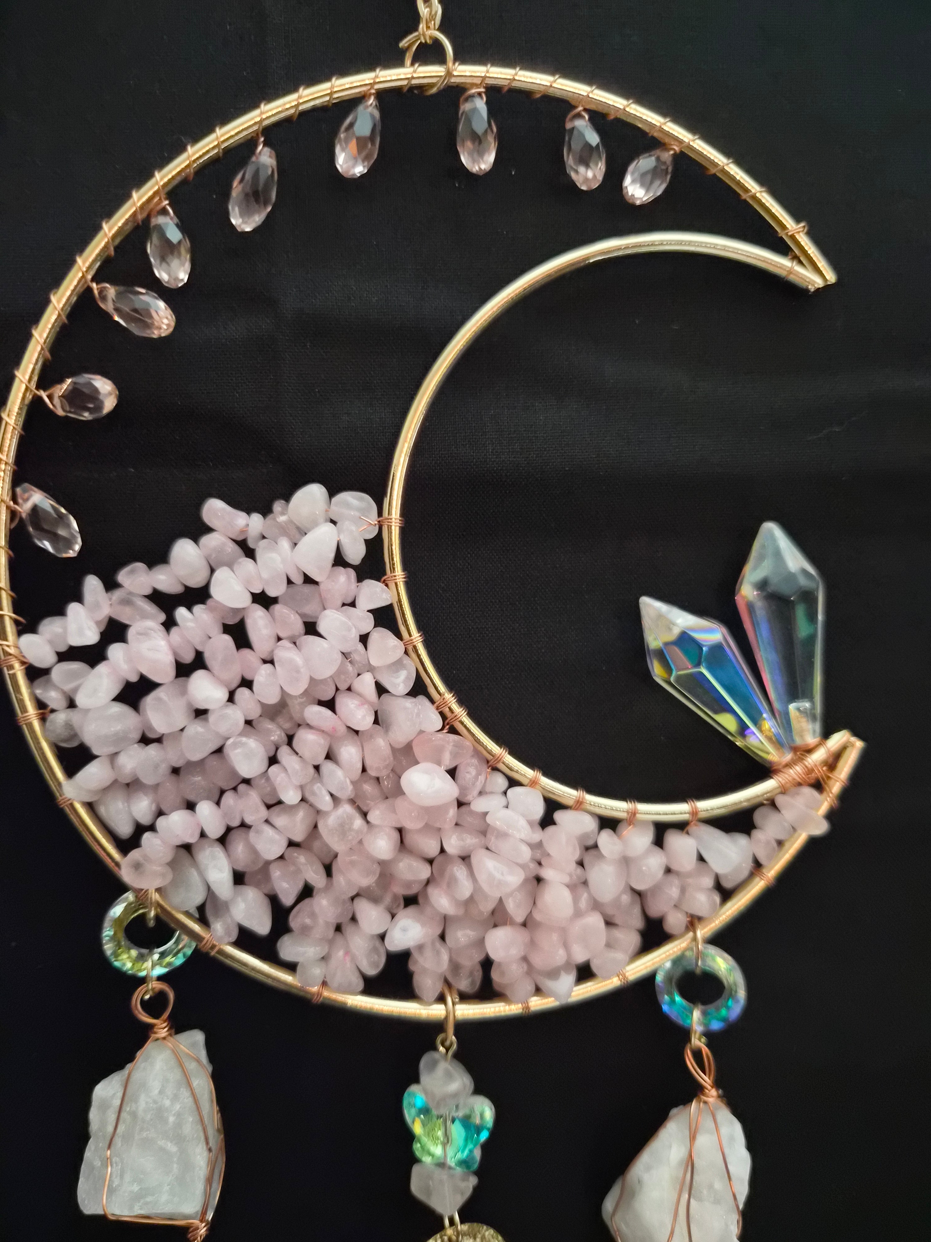 Rose Quartz Moon Sun Catcher