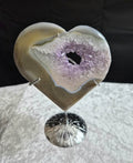 Druzy Amethyst Agate Heart with Stand