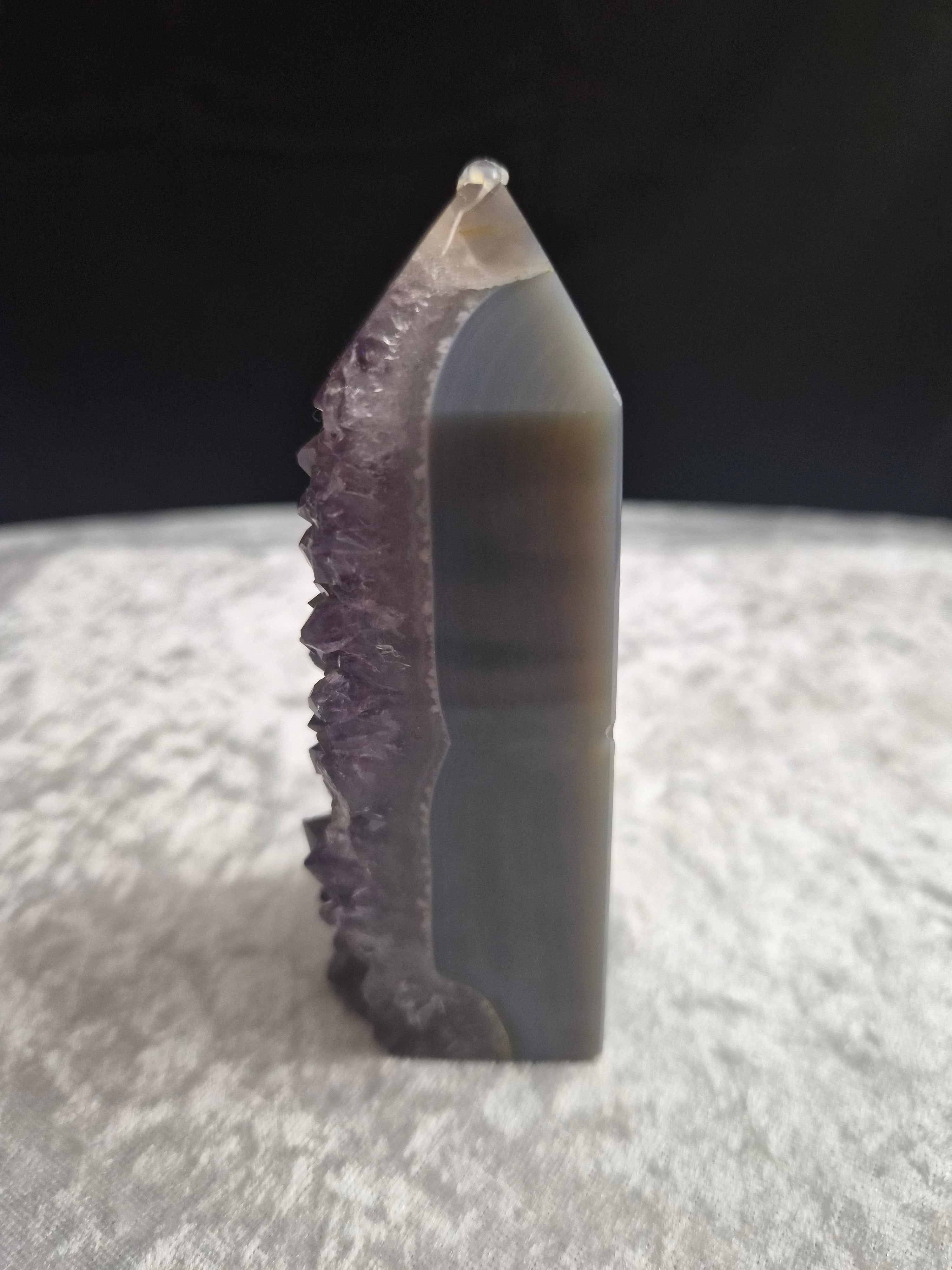 Amethyst with Agate Tower