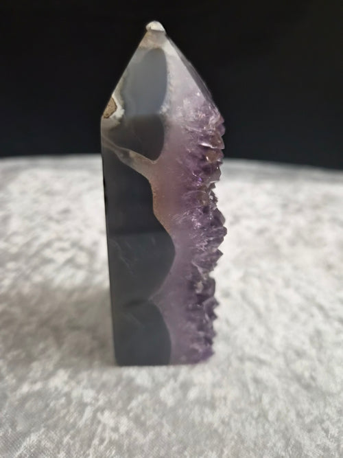 Amethyst with Agate Tower