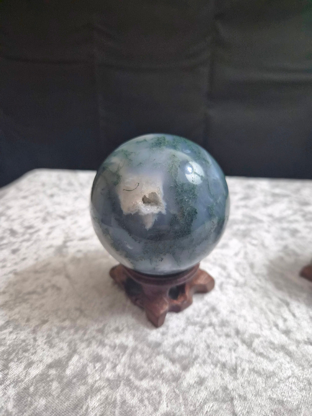Druzy Moss Agate Sphere