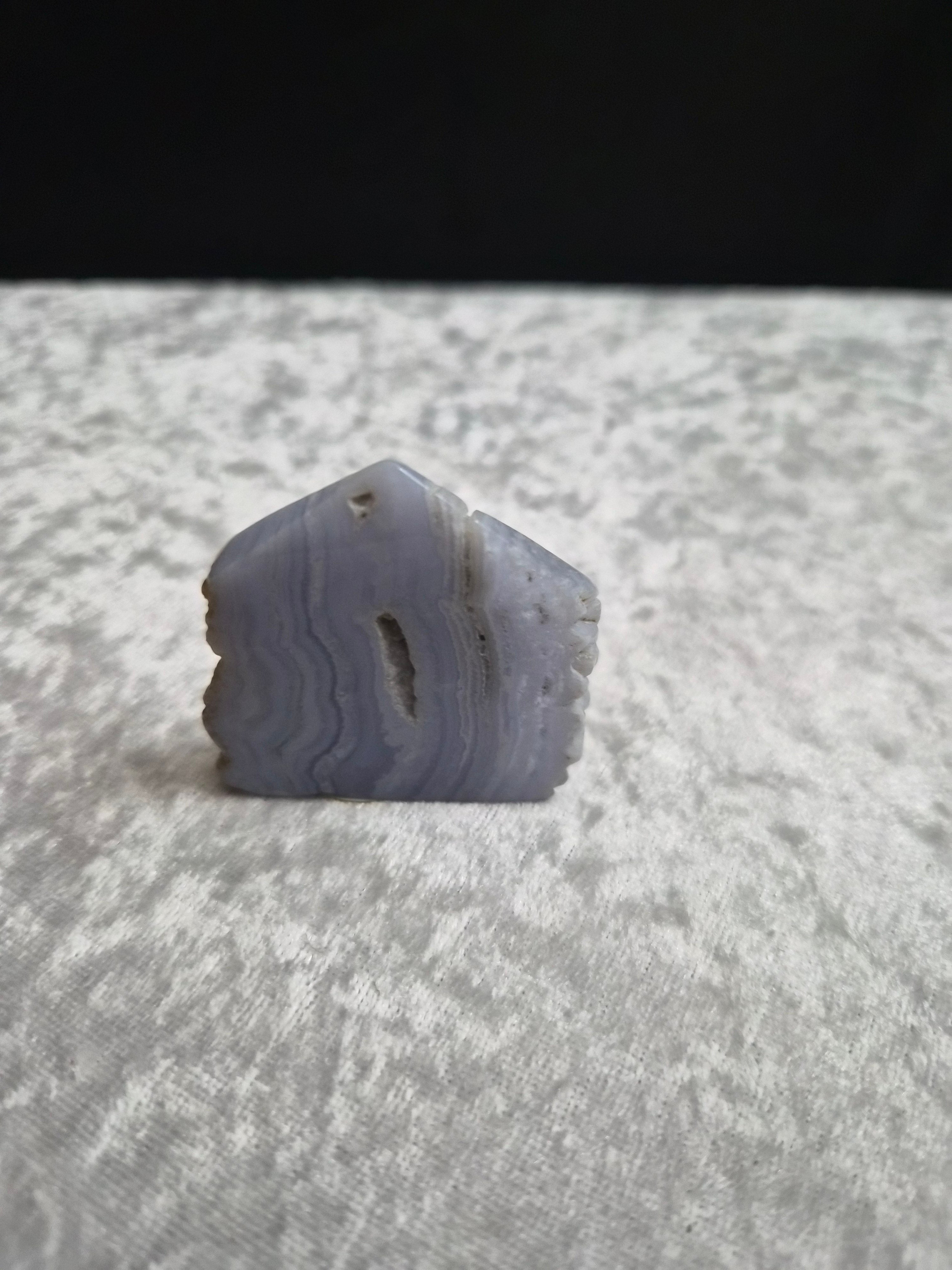 Druzy Blue Lace Agate Mini Tower 1 5/8" tall