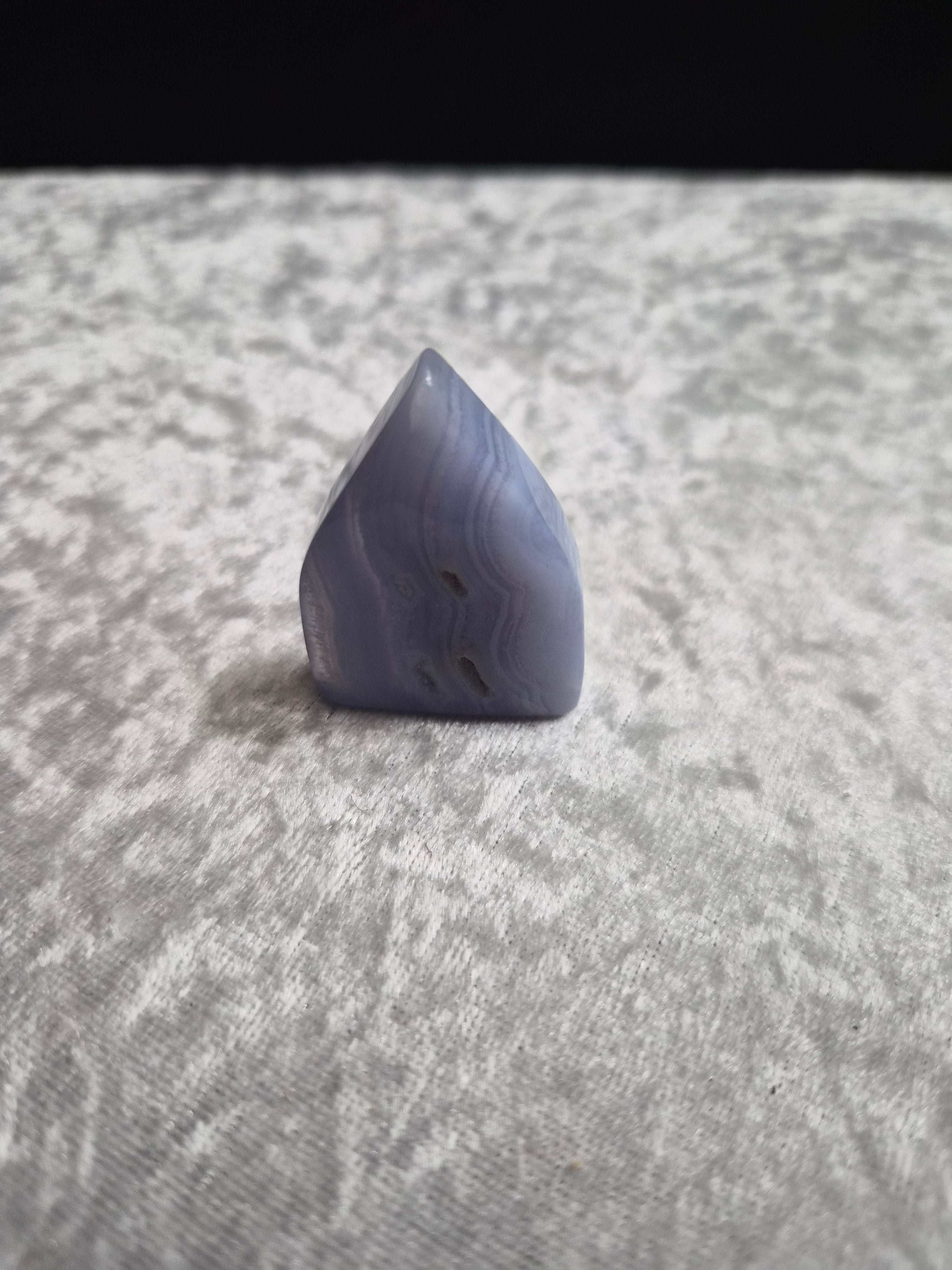 Druzy Blue Lace Agate Teardrop 1 1/2" tall