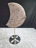 Druzy Mexican Agate Moon on Stand
