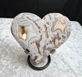 Druzy Mexican Agate Heart w/stand
