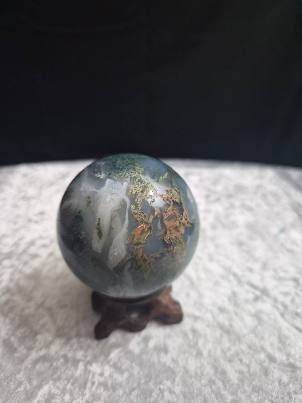 Druzy Moss Agate Sphere