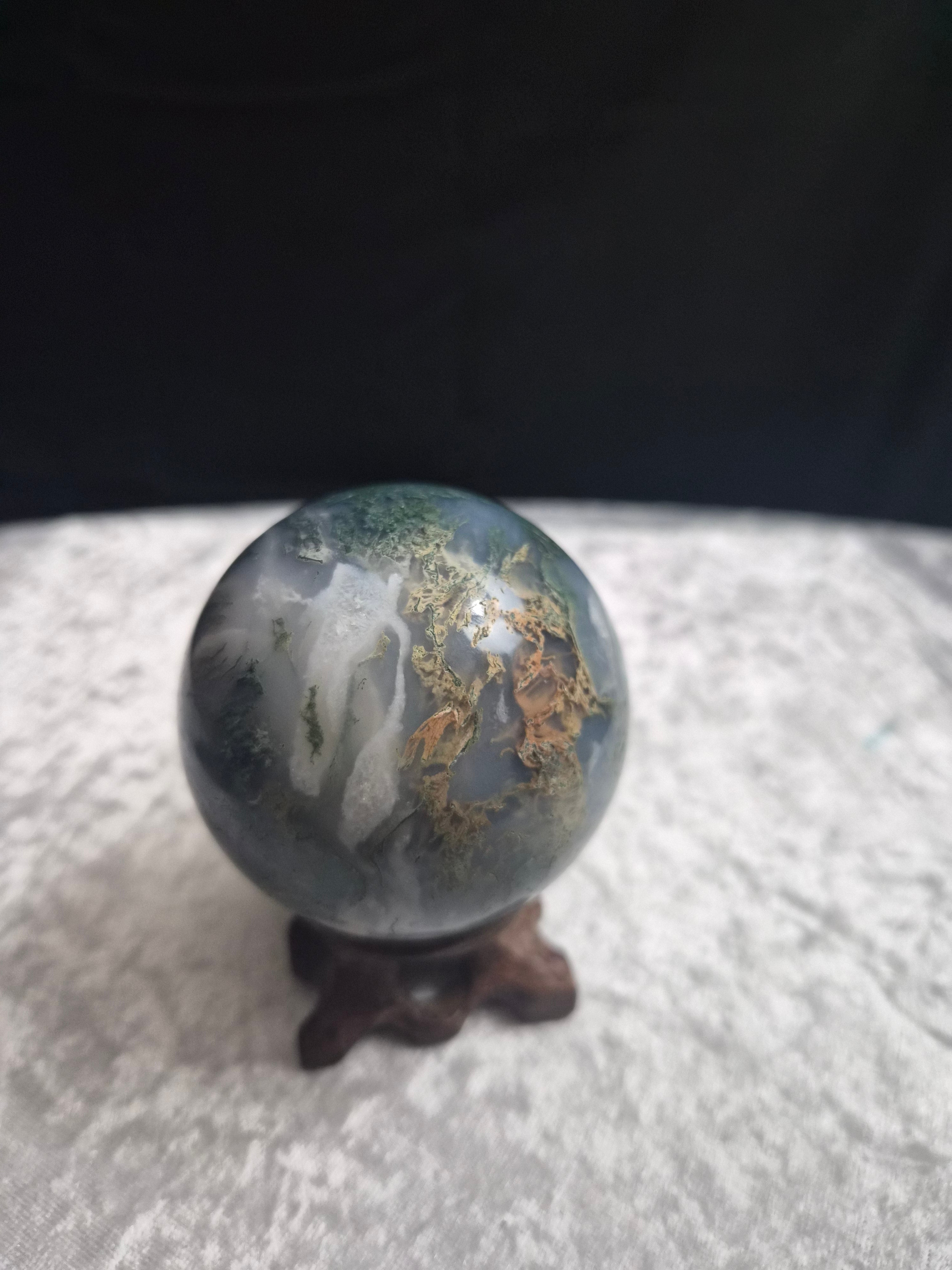Druzy Moss Agate Sphere