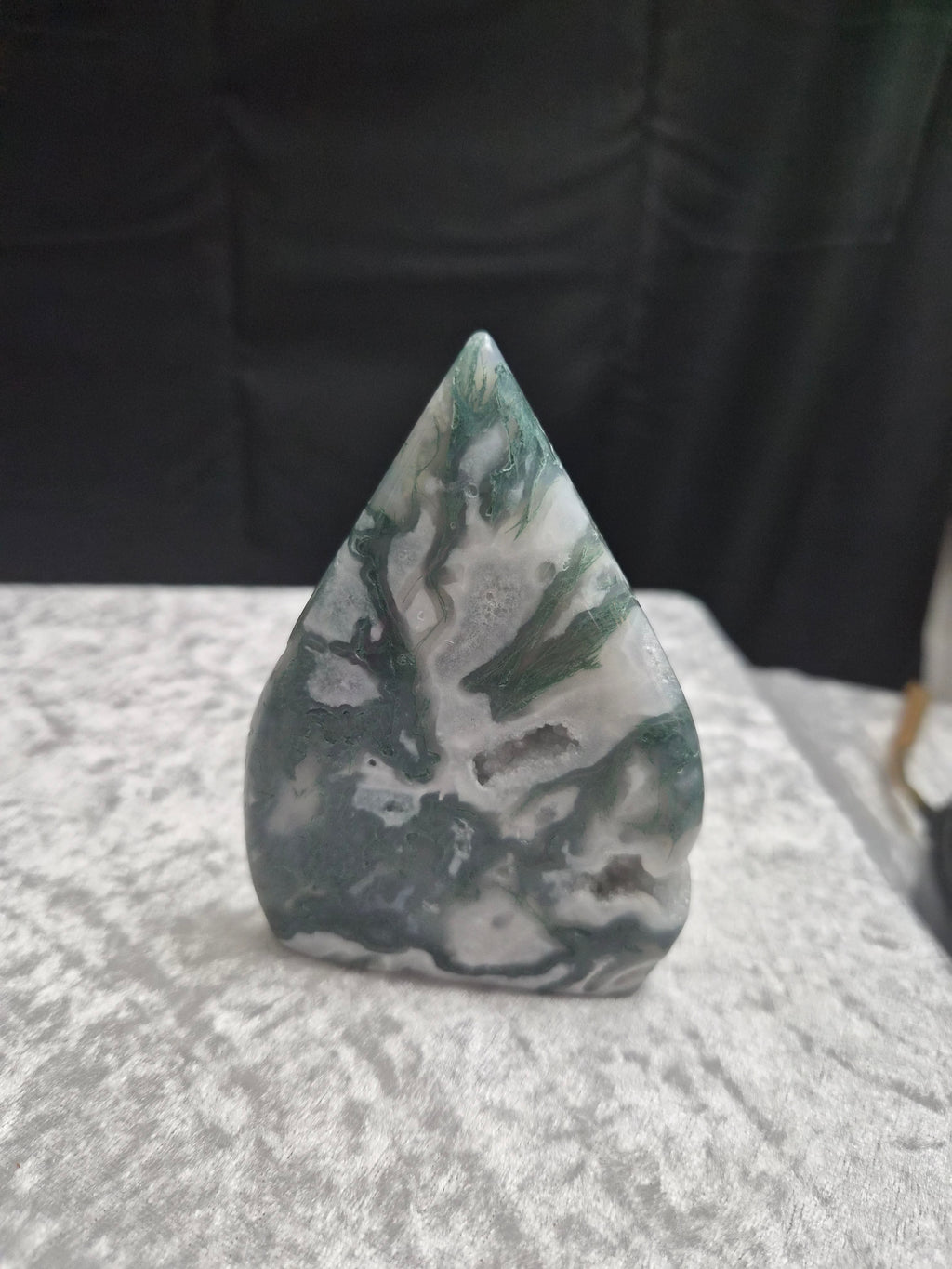 Druzy Moss Agate Teardrop