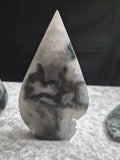 Druzy Moss Agate Teardrop