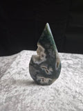 Druzy Moss Agate Teardrop